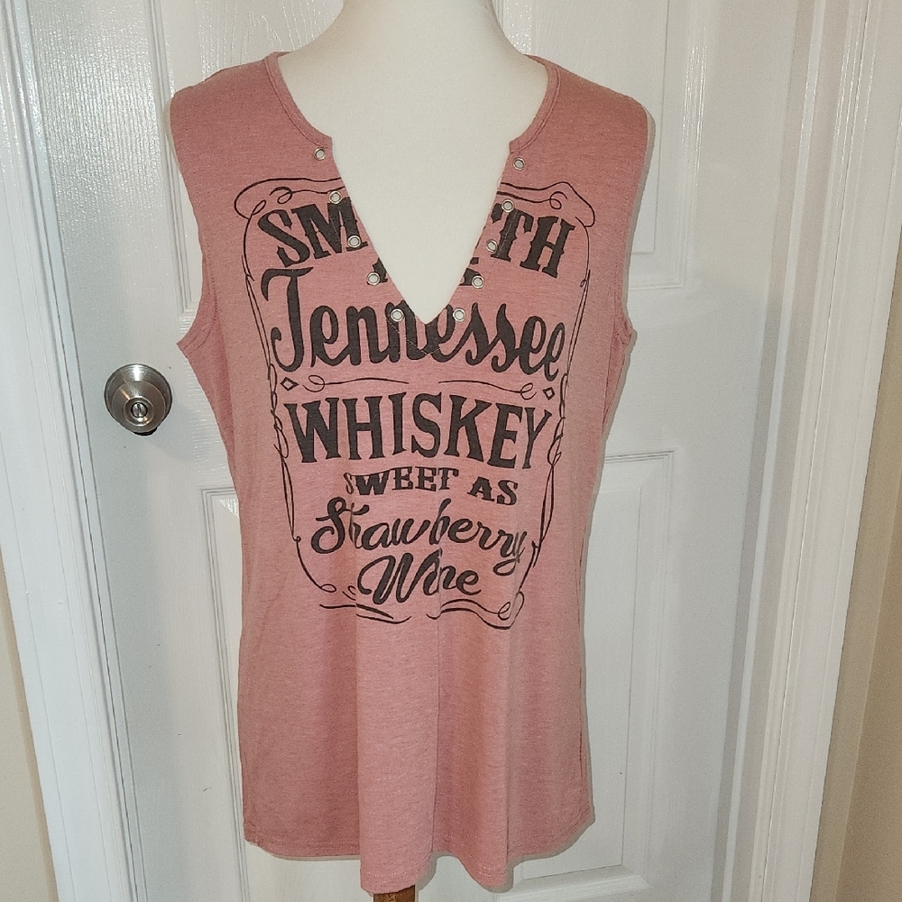 Women's Pink Graphic Tank Top